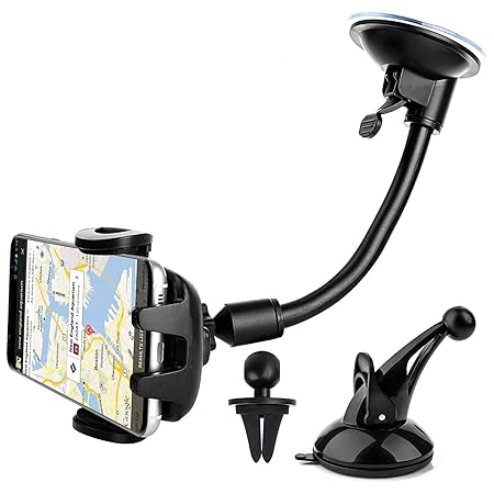 Skybaba 3-in-1 Universal KFZ Handyhalterung, Auto Handy Halter | Lüftungshalter, Armaturenbrett-Halterung und Windschutzschei