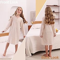ABALACOCO Girls Organic Cotton Nightgown for