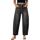 Dokotoo Casual Jeans for Women Loose Baggy Wide Leg Jeans Woman High Waisted Stretchy Denim Pants with Pockets