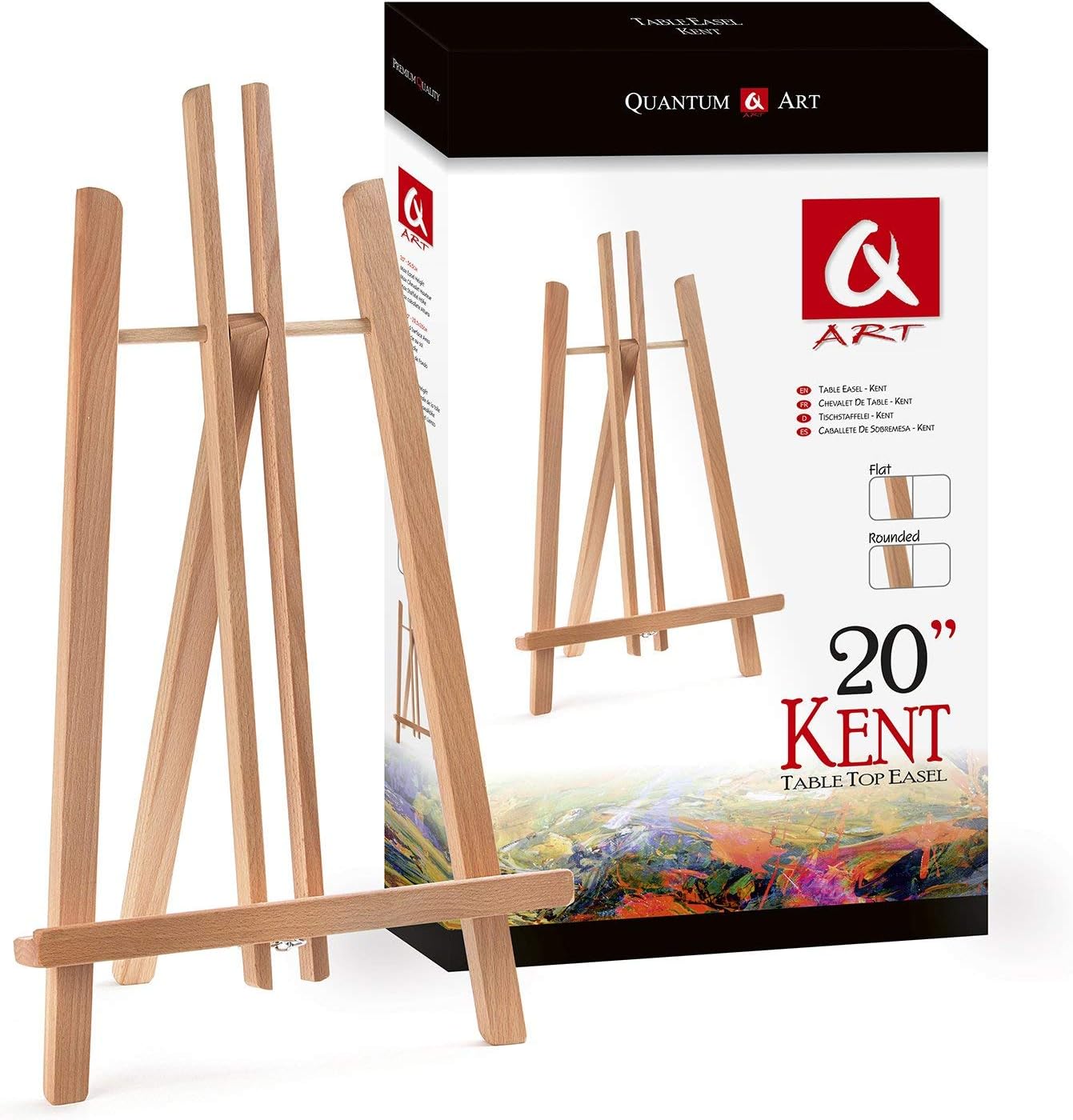 Quantum Art 500mm Wooden Table Top Easel KENT, Made from solid Beech