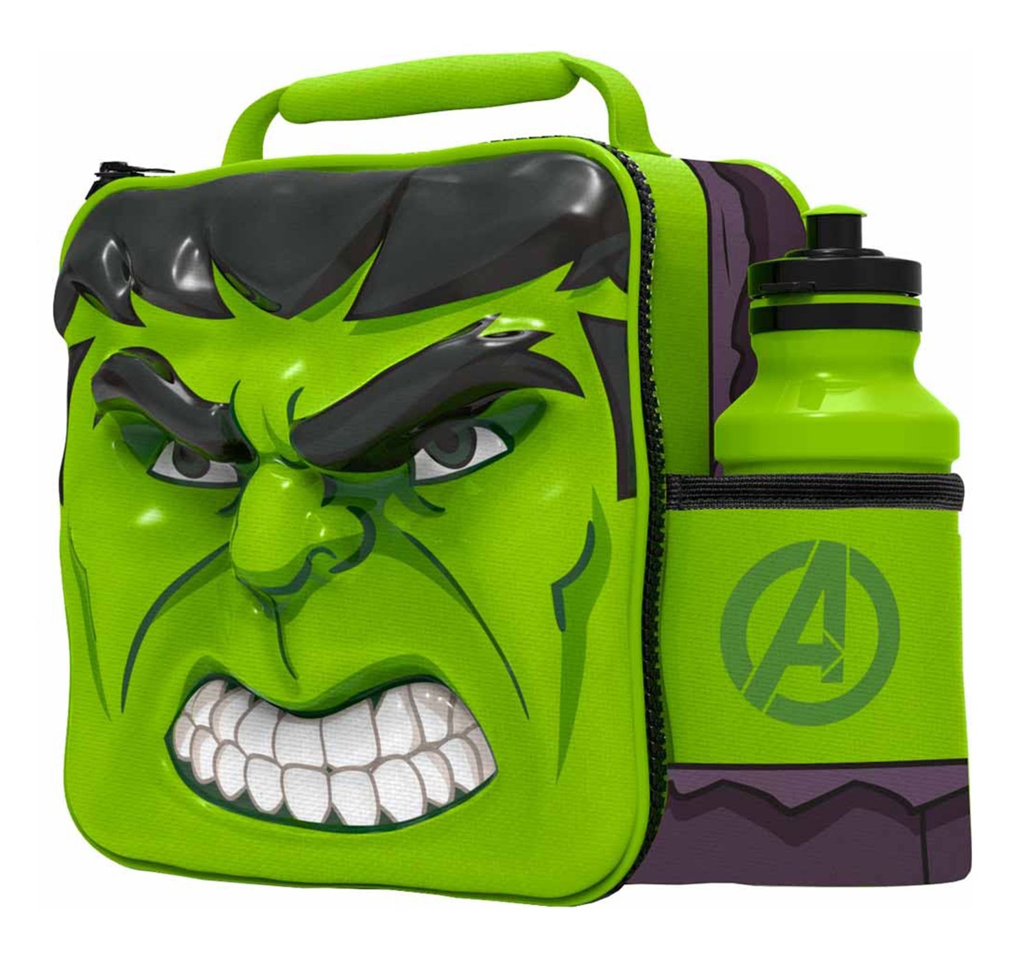 Marvel Hulk 3D Thermal Lunch Bag with Sports Bottle