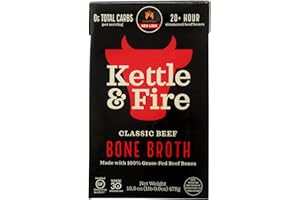 Kettle & Fire Beef Bone Broth, 100% Grass-Fed, Whole30, Gluten Free, 16.9 Oz (Pack of 6)