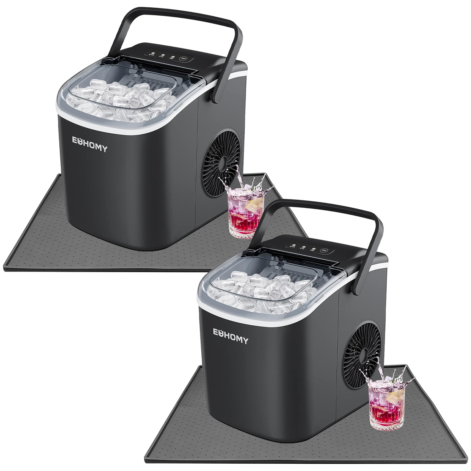 Photo 1 of 2 Pcs Silicone Ice Makers Countertop Mat Waterproof with Raised Edge Prevents Liquid Spillage, Ice Machine Countertop Mat with Non-Slip Raised Dots, 19“x12”?Only Mat Not Include Ice Maker?