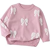 SOLY HUX Toddler Girl's Long Sleeve Sweaters Cute Bow Crew Neck Trendy Fall Sweater Pullover Tops