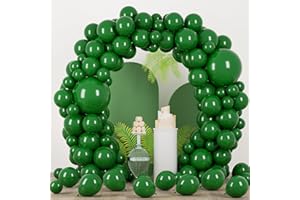 Voircoloria 90pack Dark Green Balloons Different Size 18/12/10/5 Inch Green Balloon Garland Arch Kit for Birthday, Graduation, St. Patrick's Day, Christmas, Baby Shower, Dinosaur Party Decorations