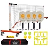 Zdgao Portable Pickleball Net with 4 Paddles Set for Indoor &amp; Outdoor | 22 FT Regulation Size Net, Weather-Resistant Steel Frame, Outdoor Pickle balls, Easy Setup for Driveway, Backyard