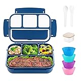 QQKO 4-Compartment Bento Box for Adults - 1200 ML
