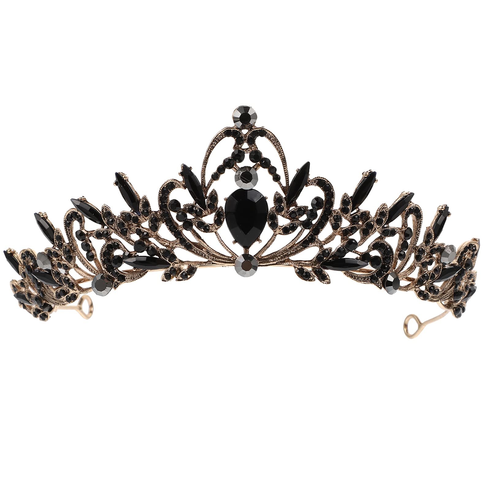 Uonlytech Women's Fashion Headbands Black Baroque Baroque Wedding Baroque Vintage Rhinestone for Women and Girls Womens Fashion Headbands