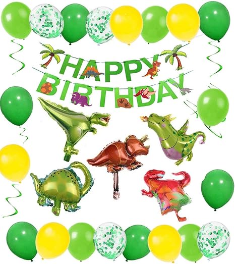Mqian Jungle Dinosaures Ballons Decorations Anniversaire Garcon Dinosaure D Anniversaire Decoration Ensemble Animaux Anniversaire Theme Foret Joyeux Anniversaire Decoration Amazon Fr Cuisine Maison