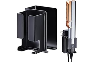 XILIMEN Hair Straightener Holder Wall Mount, Hair Dryer and Straightener Holder, Adhesive Hair Tool Organizer, Hair Dryer Holder for Bathroom, Flat Iron Holder for Blow Dryer, Curling Iron Storage (Black)