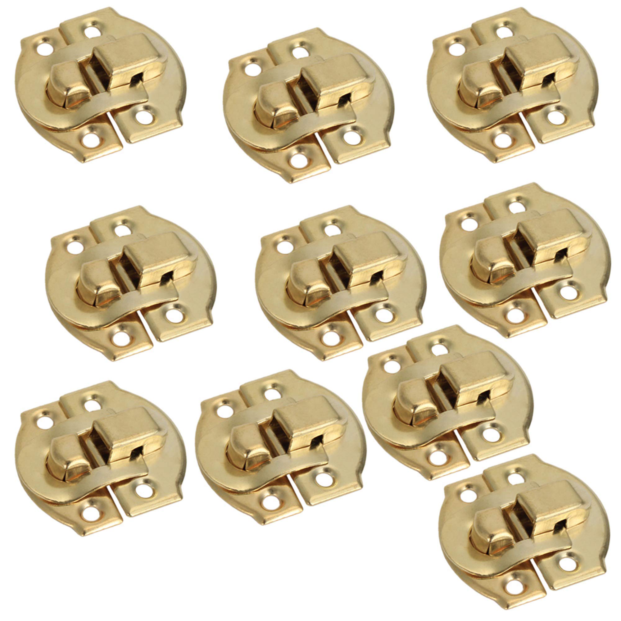 21 x 20mm Yellow Mini Antique Decor Jewelry Trinket Wooden Box Hasp Clasps Latch Set Of 10