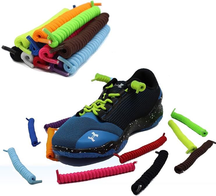 11 Pairs No Tie Shoelaces Curly Elastic Shoelaces for Kids