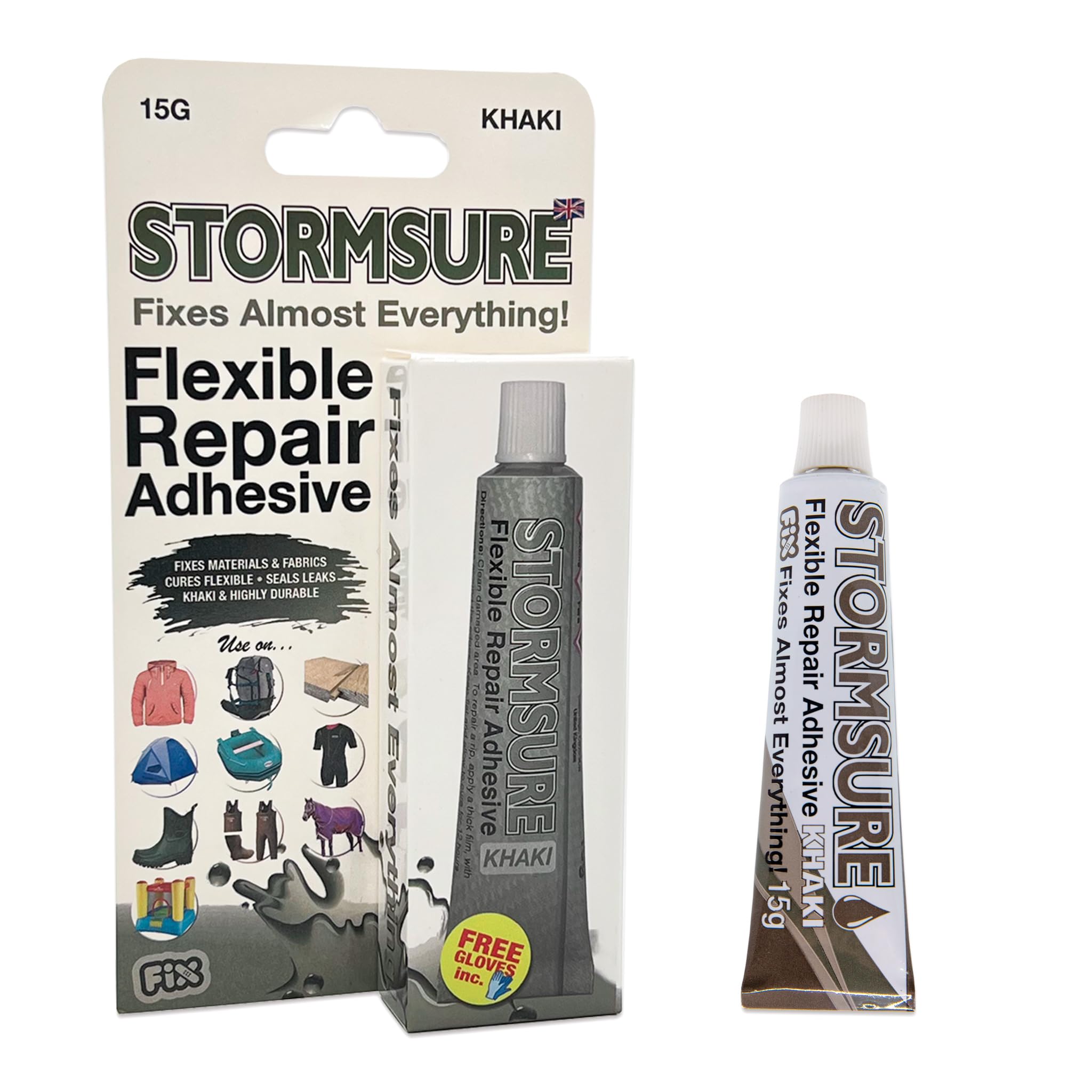 Stormsure Glue Khaki 15g: Waterproof & Flexible Adhesive for Durable Waterproof Repairs