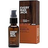Every Man Jack Men's Beard Oil - Aged Bourbon Fragrance - Deeply Moisturizes and Softens Your Beard and Adds a Natural Shine - Naturally Derived with Shea Butter and Argan Oil - 1 fl oz