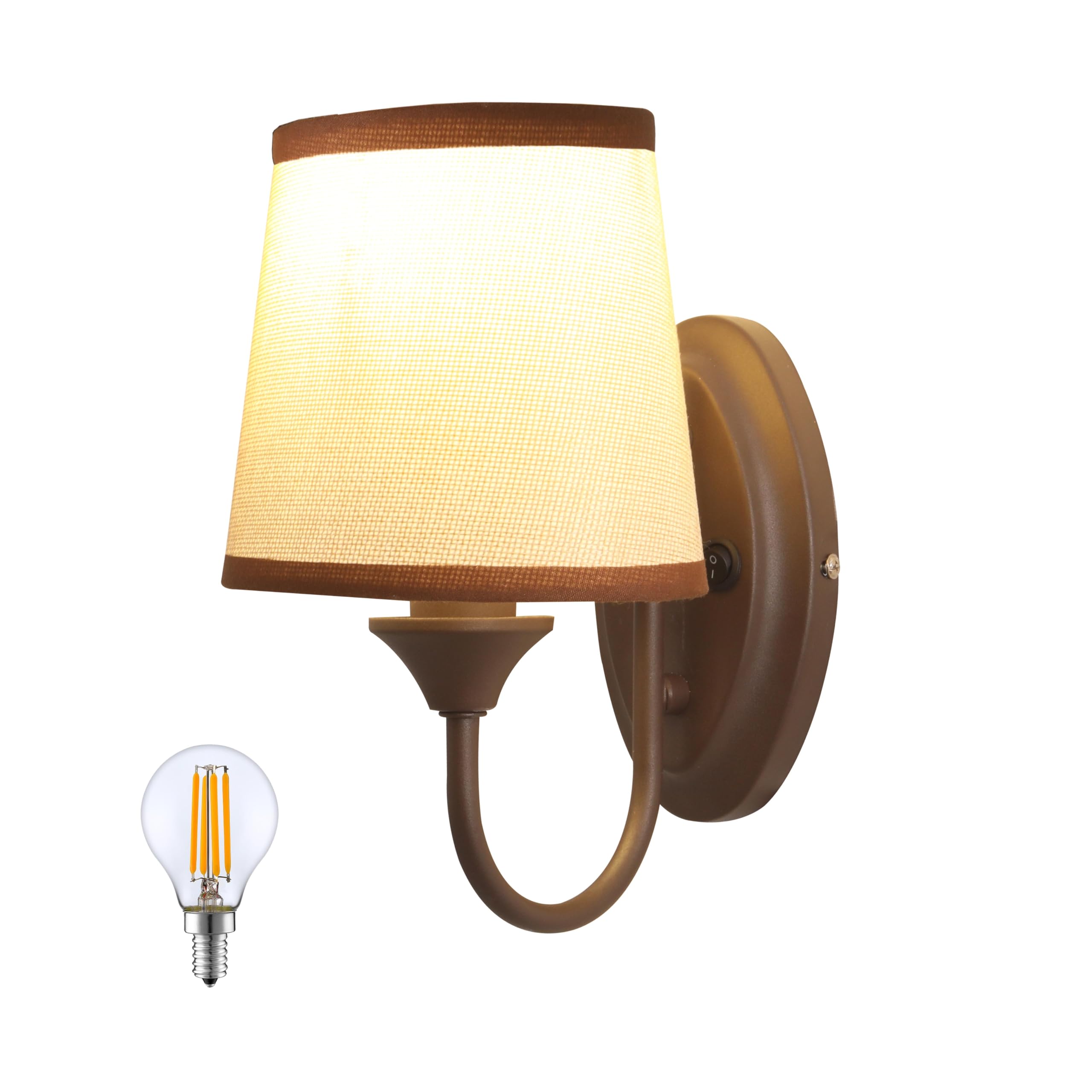 12V Boho Rattan Wall Sconce Light – Handwoven Wicker Fixture With On/Off Switch, Bulb Included – Perfect For RV, Camper, Boat, Or Farmhouse Decor