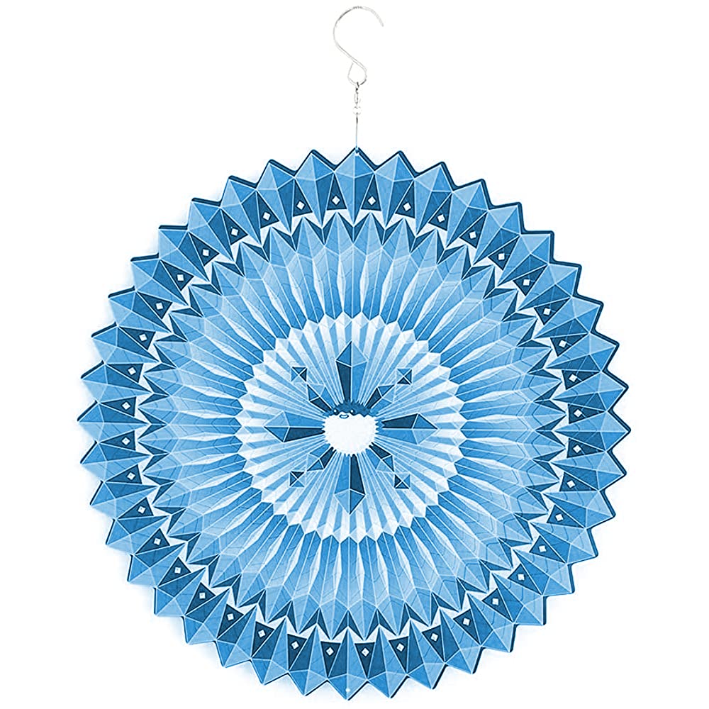 CENPEK Wind Spinner For Garden, 3D Metal Rotating Wind Chimes, Stainless Steel Art Geometric Pattern Hanging Decor Wind Spinner Home Outdoor Garden Decoration