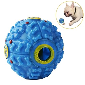 Futurekart Dog Toys Dog Treat Dispensing Squeaky Ball (Blue)