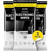 EVEO Electronic Wipes Screen Cleaner - Screen Wipes TV Screen Cleaner Wipes, Computer Screen Wipes, Laptop Screen Cleaner, ipad &amp; Monitor Cleaner, Screen Cleaning Wipes - [90 Wipes + Microfiber Cloth]