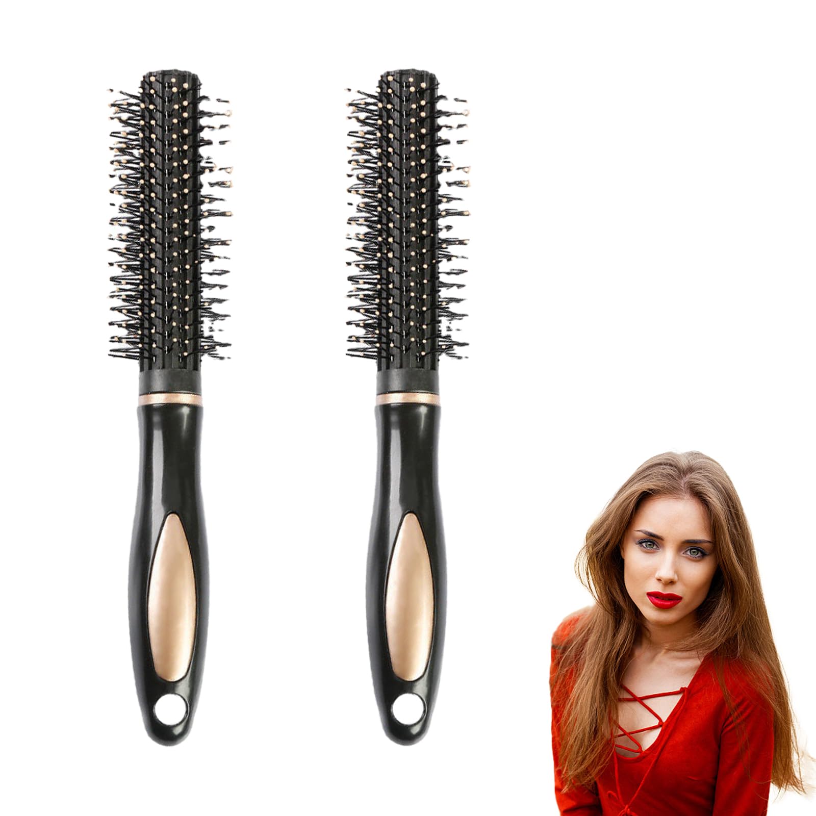 Bbborvox 2 Pcs Hair Brush Round Hair Brush Curling Brush Styling Hair Brush Round Barrel Hair Brush for Creating and Smoothing Curly or Wavy Hair Hair Styling Tools Round Brushes for Blow Drying
