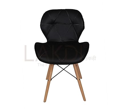 lakdi Designer Cushioned Dining Chair and Living Room Chair, Black MFN(132246_B)
