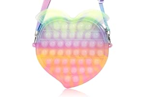 Tckoll Girls Toys Pop Shoulder Purse,Birthday Gifts Rainbow Clouds Girls Pop Purse Fidget Toy,School Supplies Teen Kids Purse Christmas Return Gifts for Girls 6-8