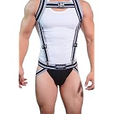 JOCKMAIL Men&rsquo;s Harness with Jockstrap Set Adjustable Comfort Shapewear Shoulder Strap Jock Strap Underwear for Clubwear &amp; Gym