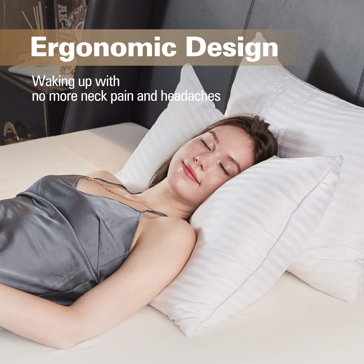 SUMITU Hotel Pillows for Sleeping 2 Pack Standard Size 20 x 26 Inches, Hypoallergenic Pillow for Side and Back Sleeper, Soft Bed Gel Pillows Set of 2, Down Alternative Cooling Pillow: Home & Kitchen