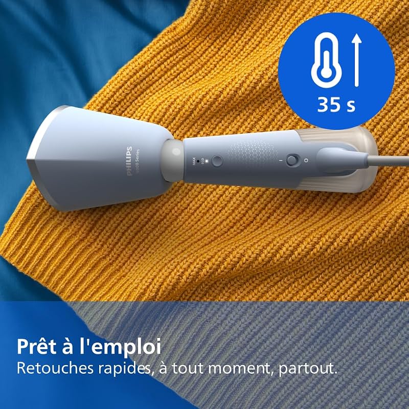 défroisseur à main 5000, 24 g/min, 1300W, tête inclinable, Bleu