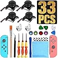 [New Version] 4 Pack Joycon Joystick Replacement 3D Joystick Analog Left/Right Thumb Sticks Sensor Caps for Nintendo Switch J
