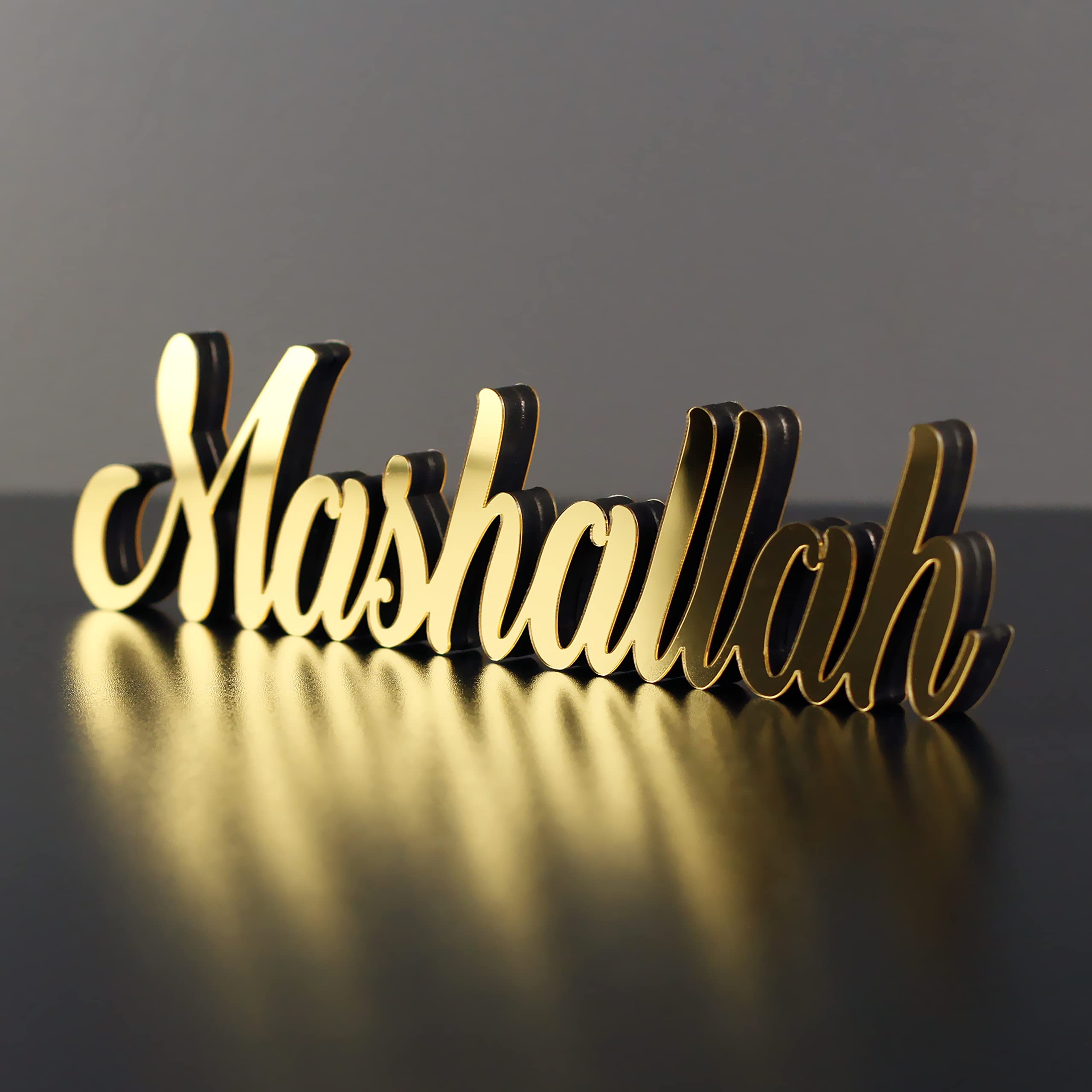 iwa concept Mashallah Gold| Home Decor or Islamic Decor for Table or Shelves | Home Decorations for Ramadan Gifts | Eid Decorations | Islamic Ramadan Gift | Islamic Table Decor