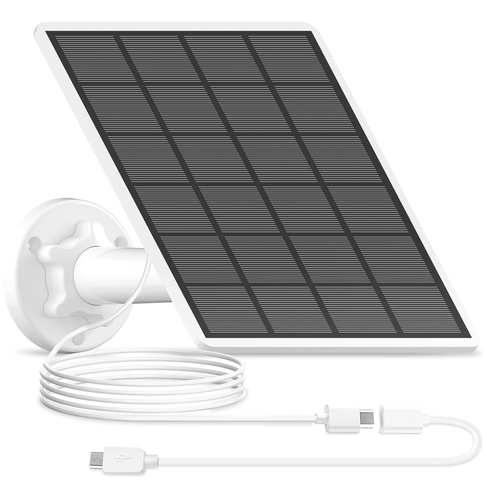 ANRAN 3W Solar Panel for Wireless Outdoor Security Camera, with 3M Micro USB Port Charging Cable USB-C Port Connector for Security Camera, Provide a Constant Source of Energy, IP65 Waterproof