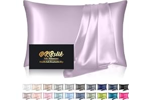 Silk Pillowcase for Hair and Skin, Mulberry Silk Pillow Cases Standard Size, Anti Acne Cooling Sleep Both Sides Natural Silk 
