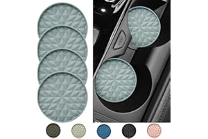 Wingcases Car Coasters Silicone [4 Pack] 2.75in Universal Mats Non-Slip, Embedded Car Interior Accessories, Car Cup Holders Insert Coasters Decor，Light Blue
