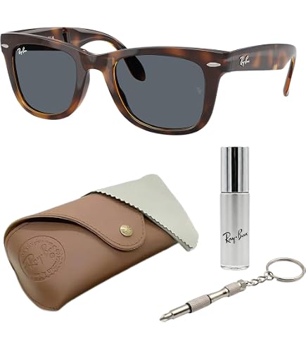 Amazon.com: Ray-Ban RB4105 Folding Wayfarer Sunglasses, Havana