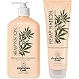 Australian Gold Hemp Nation Sparkling Citrus & Champagne Bundle - Tan Extender Body Lotion (18 FL Oz) & Body Wash (8 FL Oz), Effervescent Orange, Grapefruit & French Wine Extract, Pure Hemp Seed Oil