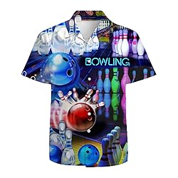 Bowling Mens Funny Hawaiian Shirts 3D Graphic