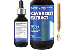 PIEEF Kava Kava Root Extract Supplement, High Concentration Kava Extract for Relaxation, Support Cognitive & Immune System, Vegan & Non-GMO, 60ML