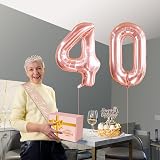 Amosking 40th Birthday Decorations for Women Sash Tiara Cake Topper Balloons view 5