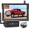 AUTO-VOX Magnetic Wireless Backup Camera,2Mins DIY Installation &1080P Portable Battery Truck Trailer Hitch Rear View Camera with 5" Car Monitor System,IR Night Vision Back Up Camera for Camper/RV-S4