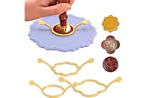 RESTYNIC Wax Seal Stamp Kit - 3 Metal Molds & Silicone Mat | DIY Envelope Seals for Wedding Invitations, Gift Wrapping & Cards | Ideal for Crafting Enthusiasts