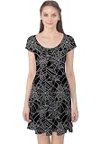 CowCow Women’s Pumpkin Skull Halloween Dress – Cotton Racerback Tank Dress, Casual Skater Style, Sizes XS-3XL
