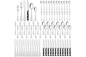 48-Piece Silverware Set with Steak Knives, Flatware Set for 8, Food-Grade Stainless Steel Tableware Cutlery Set, Utensil Sets