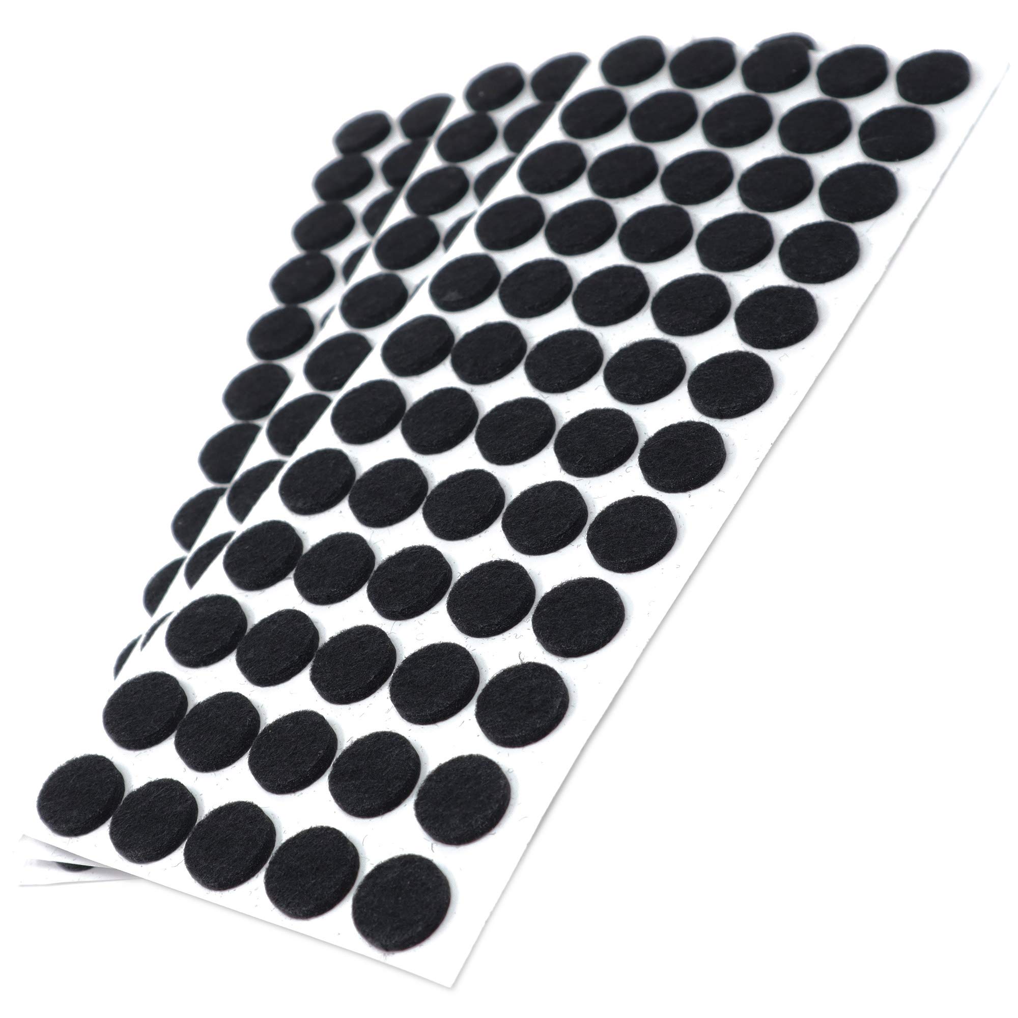 Adsamm® / 180 x self-adhesive felt pads/Black/ø 0.55'' (ø 14 mm) / round / 0.138'' / 3.5 mm thick stick-on furniture felt glides/Furniture & Chair Glides