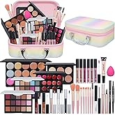 Pomcral All In On Makeup Kit Makeup Set For Teens, Women, Girl and Beginners Includes Eyeshadow Concealer Palette Lip Gloss Set Lipstick Eye Pencil Makeup Brushes