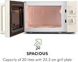 Klarstein Caroline 2-in-1 Microwave Grill 20L Retro Stainless Steel Beige view 3
