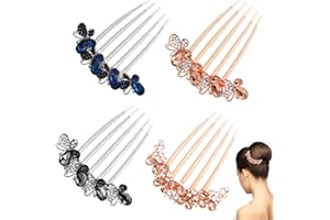 Lweiiws Rhinestone Hair Comb for women Bridal Hair Comb Slides Non-Slip Butterfly Sparkly Hair Combs Clip Claw Rhinestone Wed