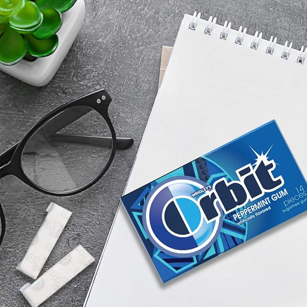 ORBIT GUM PEPPERMINT SUGAR FREE CHEWING GUM, SINGLE PACK, 14 PIECE
