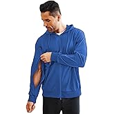 Deyeek Dialysis Sweatshirts with Arm Zipper Jacket Full-Zip Lightweight Hemodialysis Cotton Jacket with Pockets