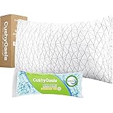 CushyOasis Shredded Memory Foam Pillows, Bed Pillows for Sleeping, Queen Size Pillows, Cooling Pillow, Stomach and Back Sleepers with Removable Washable Pillowcase (Queen*1)