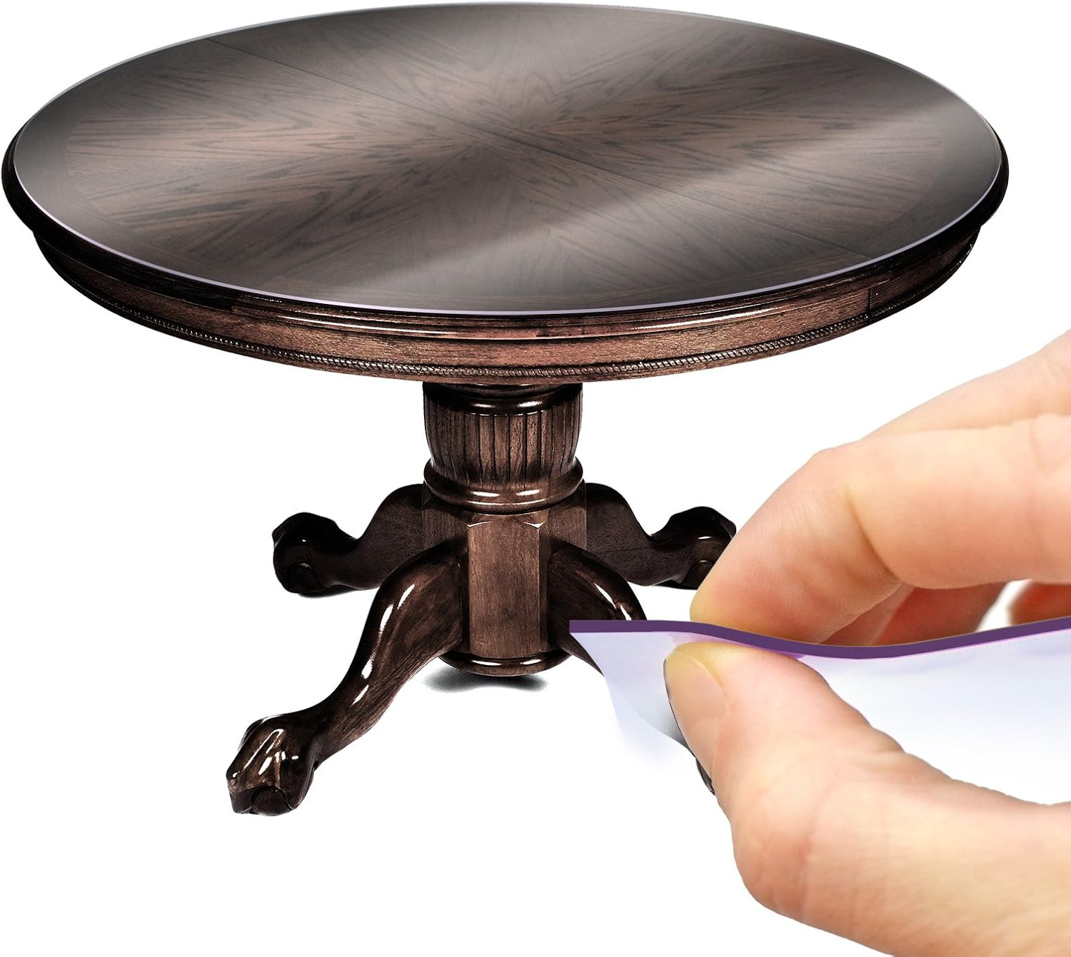 Protection De Table ANRO - Rond Ø100cm Transparent 2mm - Vinyle Alimentaire Pour Intérieur/Extérieur